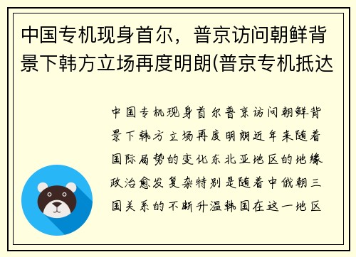 中国专机现身首尔，普京访问朝鲜背景下韩方立场再度明朗(普京专机抵达北京)
